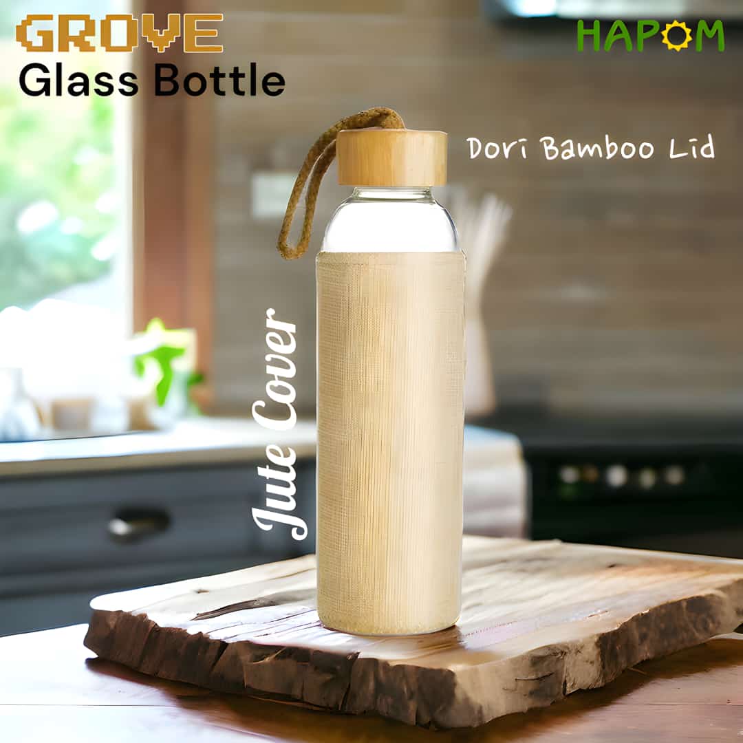 GROVE Glass Bottle – Jute Cover with Dori Bamboo Lid